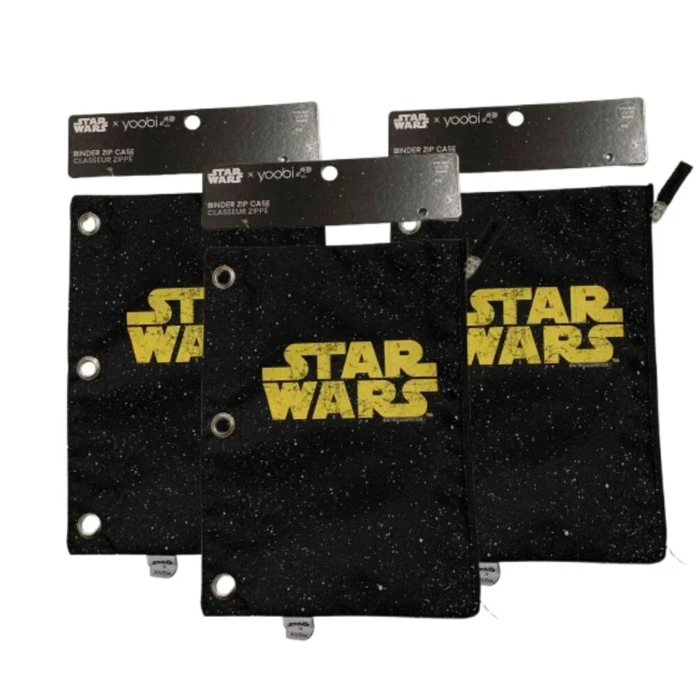 Yoobi Star Wars Single Zipper Pencil Case Black 3pk